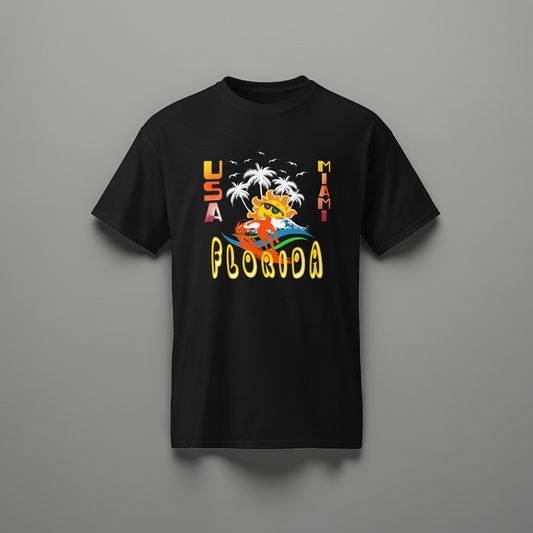 Miami Surf & Sun Tee – DryBlend® Graphic Shirt for Coastal Vibes